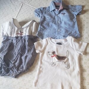 Mudpie and Alexis Outfit Set - Blue and White